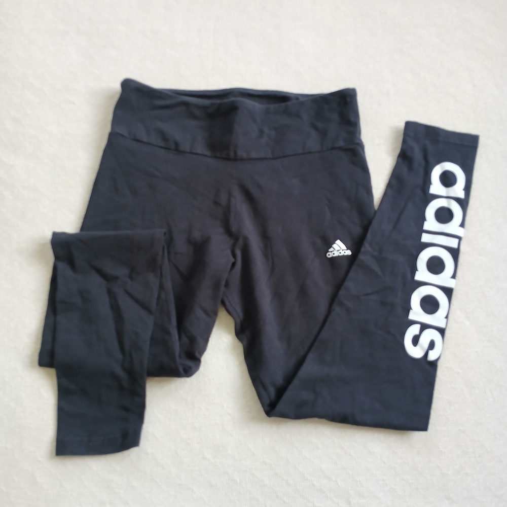 adidas ♡ cotton leggings large black logo spellout
